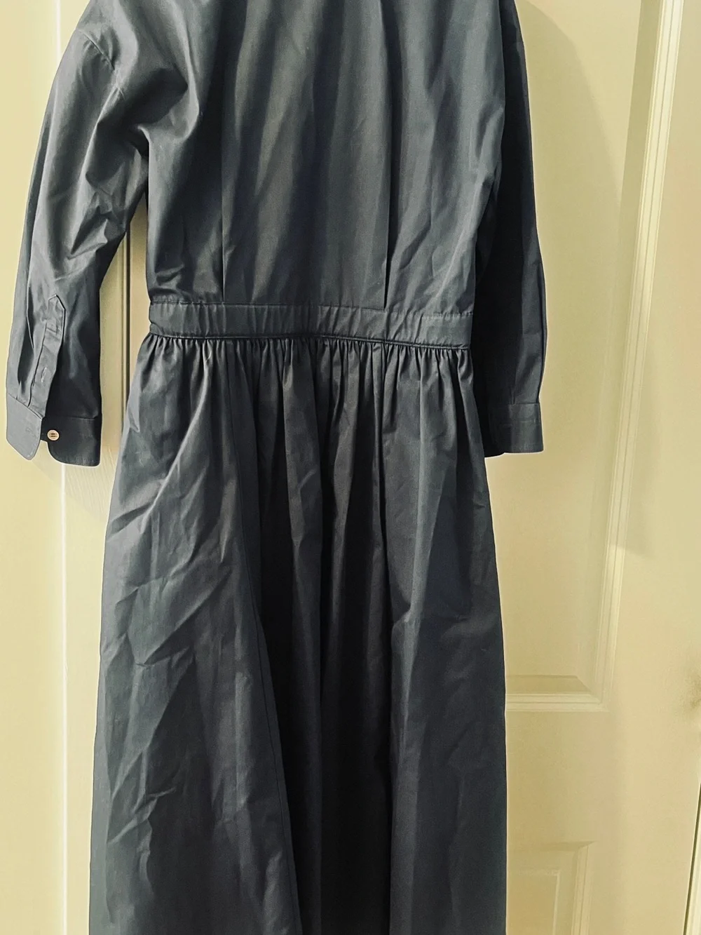 Tory Burch Navy 3/4 Sleeve Shirt Dress with DD Side Belt